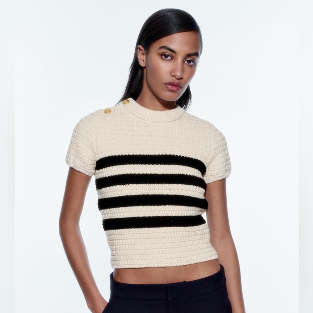ZARA BLOGGER FAVORITE STRIPED KNIT SWEATER